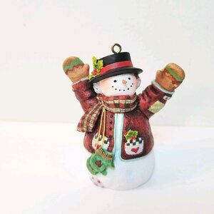 Susan Wignet Happy Snowman #13 Holiday Christmas Resin Decor Ornament